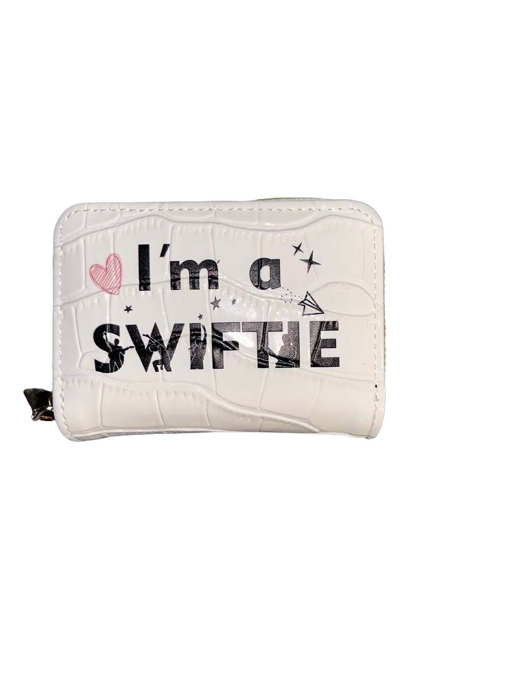 I'm a SWIFTIE Crocodile Pattern Double Zipper Accordion Card Holder Wallet